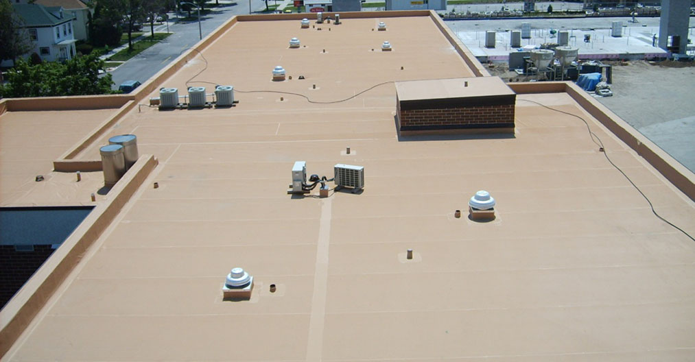 Commercial business Duro-Last flat roof, the best industrial roofing system