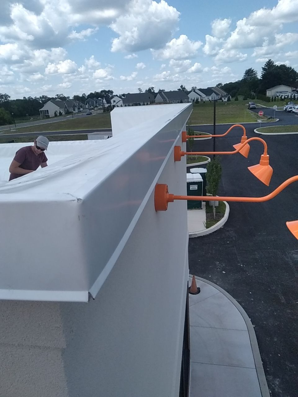 A&A Contracting - Popeye's Restaurant Mid-Installation Commercial Roof Expert Craftsmanship