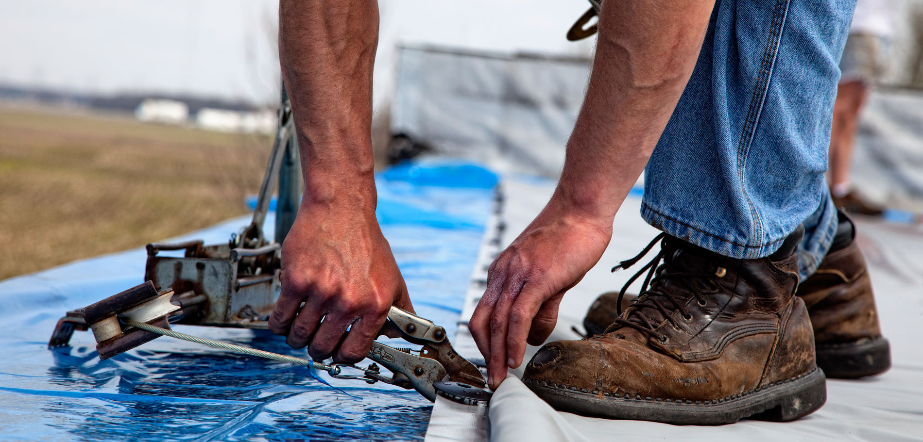 Choose A&A Contracting - commercial roofer expertly handling flat roof seams.